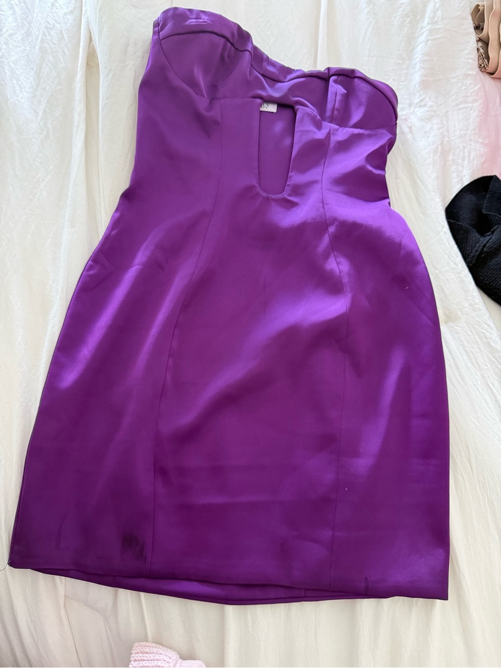Oh Polly Strapless Purple Cutout Bodycon Mini Dress - Picture 6 of 6